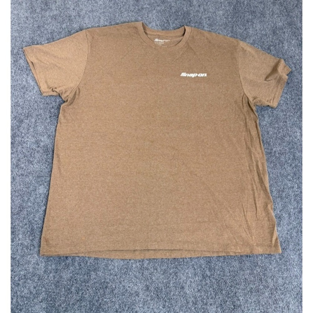 Snap On T-Shirt American Customs Brown Short Sleeve  Cotton Polyester Size 2XL